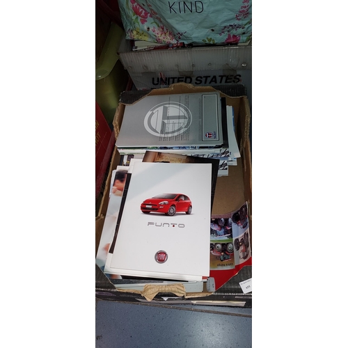 655 - Box Of Assorted Car Brochures Including Fiat And Talbot