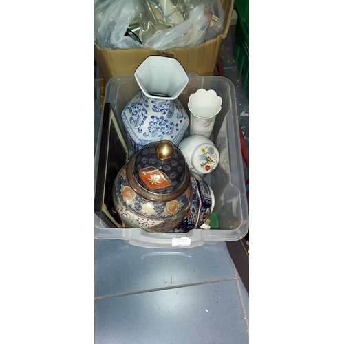 224 - Large Tub Of Asian Vases And Scottish Items Plus Other Items