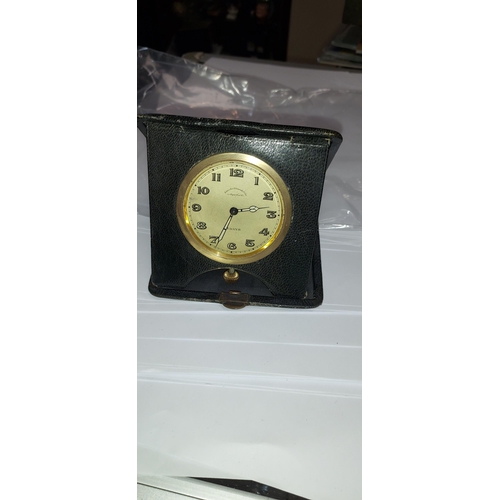 419 - Goldsmiths And Silversmiths 8 Day V Good Quality Travel Clock 1930'S