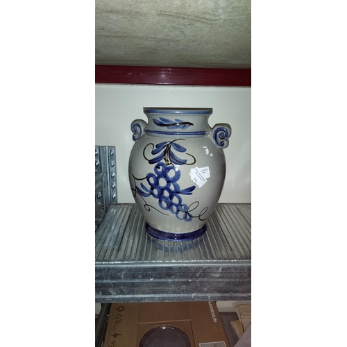 644 - Large Earthenware Floral Patterned Vase