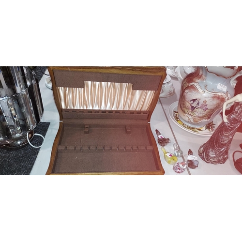 535 - Empty Cutlery Box Plus Tea Caddy