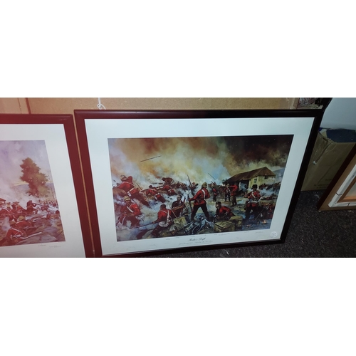 561 - 3 Framed Prints 2 Small One Large Of Rorke's Drift 1879