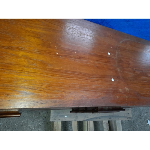 678 - Retro Teak Sideboard In Need Of Some T L C Front Legs Have Been Cut Down , Holes To Side