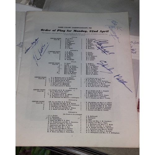 577 - Signed 1963 Lawn Tennis Championships Programme From Bournemouth. Signed By Stanley Matthews (Son Of... 