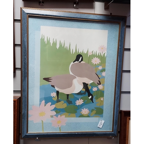 103 - Framed Print Of Ducks In Pond