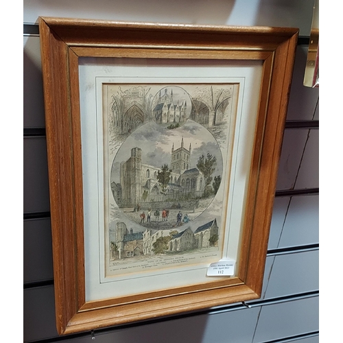 112 - Small Framed Etching Called Views Of Saint Xavier's Church