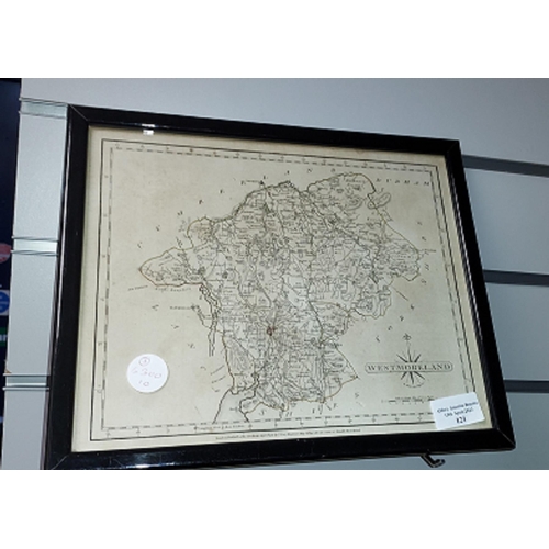 121 - Framed Map Of Westmoorland By J Cary 1787