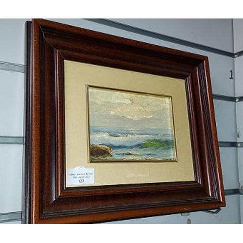 122 - Framed Signed Oil Painting On Board By F Coll