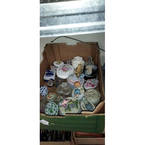 137 - Box Of Approximately 22 Trinket Boxes With Lids