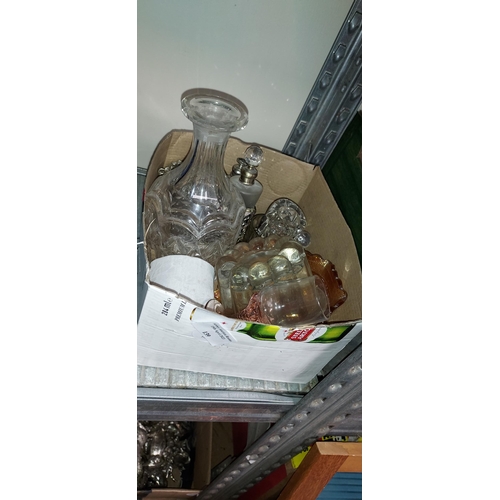 139 - Box Of Glass Bottles And Glassware