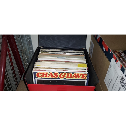 145 - Red Record Case Of 45s From 1960s And 70s