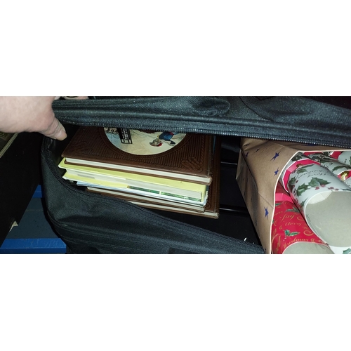 32 - Suitcase Of Books And Christmas Crackers