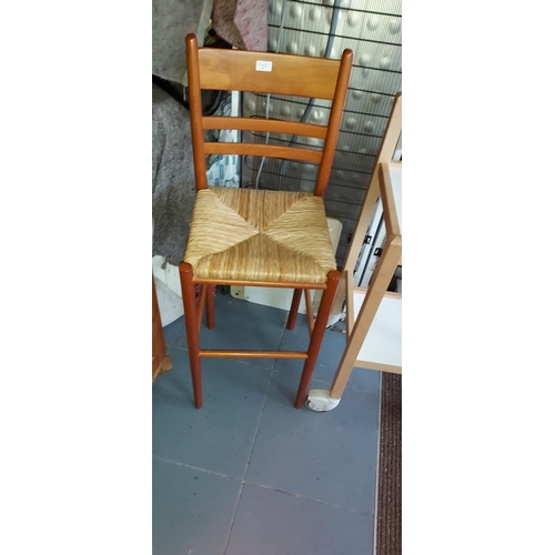 35 - Kitchen Stool With Wicker Seat