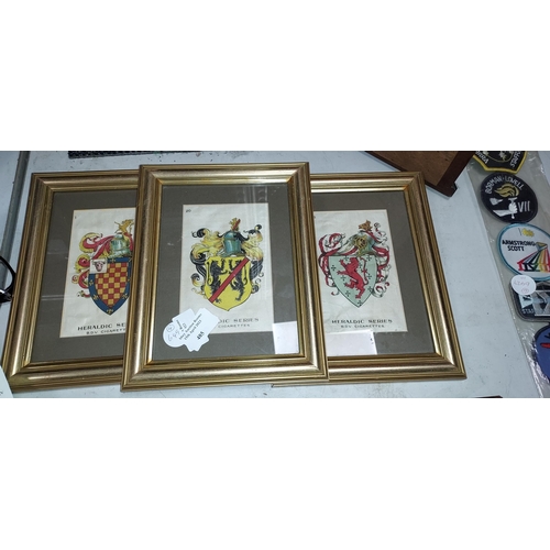 486 - 3 Framed Bdv Cigarettes Silk Shields