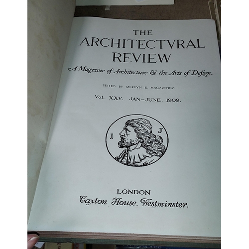 8 - Architectural Review 1909 Jan-June, Book Full Of Drawings & Illustrations On Design & Buildings. Wri... 