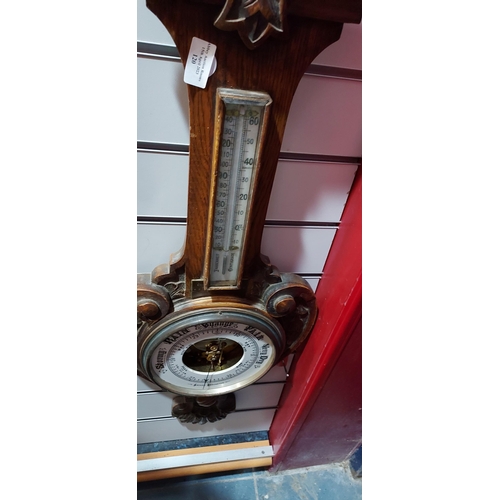120 - Antique Aneroid Barometer 920mm High. No Glass.