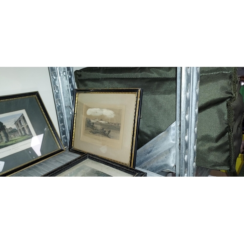 185 - 4 Very Small Framed Etchings Of Landmarks