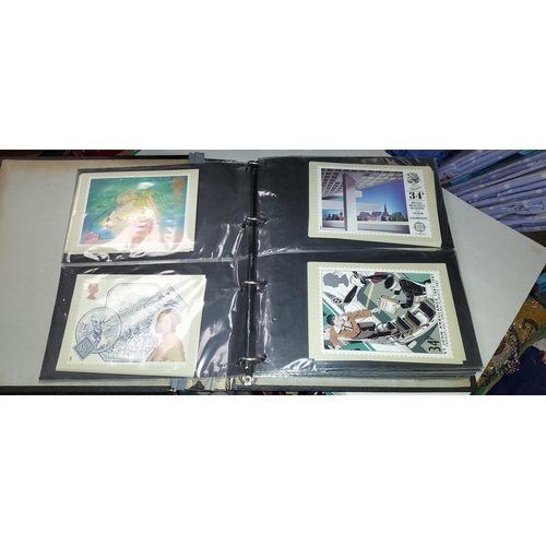 197 - Box Containing Various Stamps, Albums And PHQ Cards