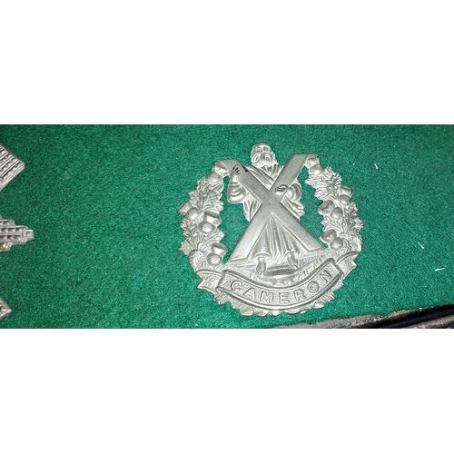 373 - Row Of Collectable Scottish Cap Badges