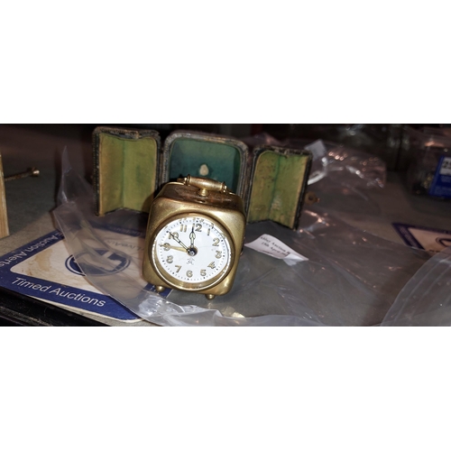 390 - Japy Freres 30w Travel Alarm Clock In Original Box. C1890. Box Shows Age.