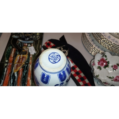 524 - Japanese Blue And White Vase Marked To Base