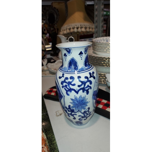 524 - Japanese Blue And White Vase Marked To Base