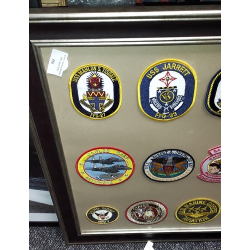 556 - USA Navy Badges In Frame