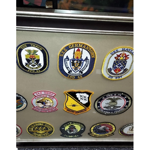 556 - USA Navy Badges In Frame