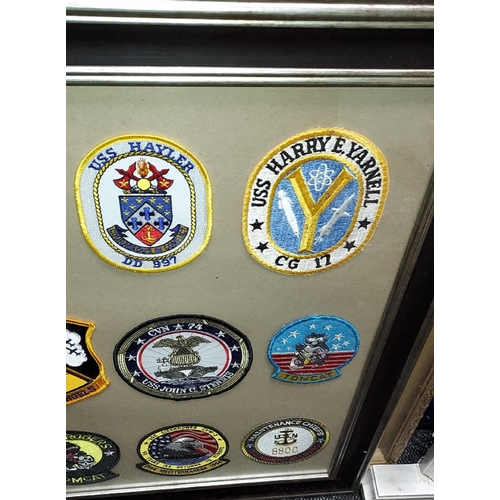 556 - USA Navy Badges In Frame