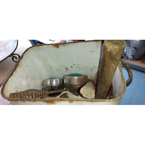 91 - Metal Bread Bin With Contents