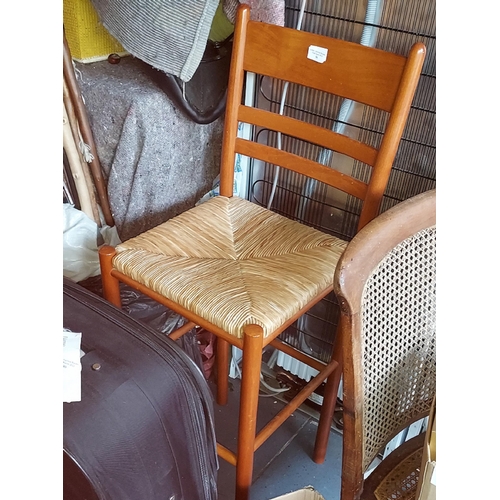 36 - Kitchen Stool With Wicker Seat