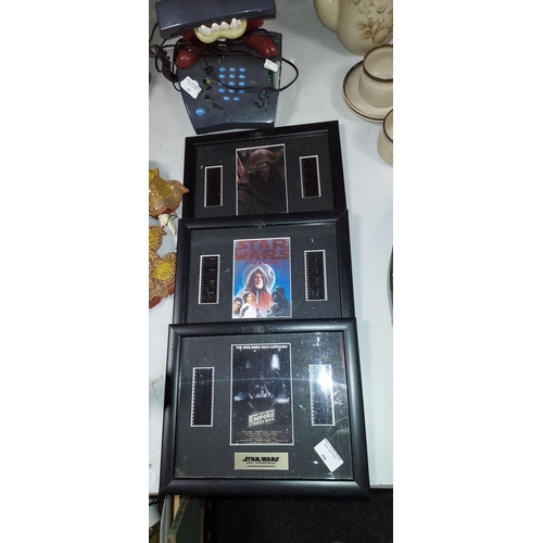 458 - 3 Framed Star Wars Film Cell Pictures