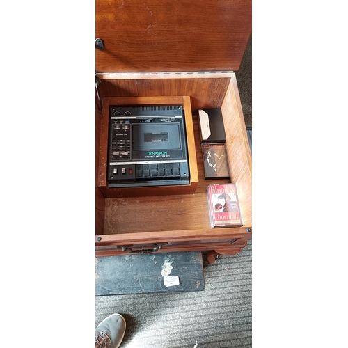 90 - Dynatron Stereo Recorder And Radio With Garrard Sp25 Mk4 Record Player, Encased In Wooden Table With... 