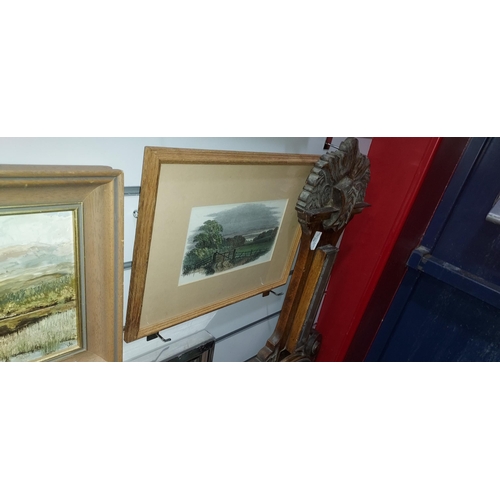 121 - 2 Framed Engravings Of Farm Houses