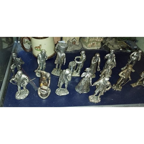 435 - Pewter Set Of Charles Dickens Figures, 15 In Total