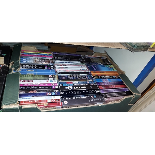 32 - 2 Boxes Of Dvd'S Mixture Of Box Sets, Seasons, Film, Tv, Blue Rays Etc