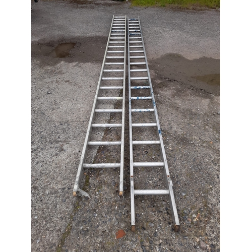 665 - Large Industrial 10Mtr Ladder In 2 Parts Each 5.4Mtrs Long