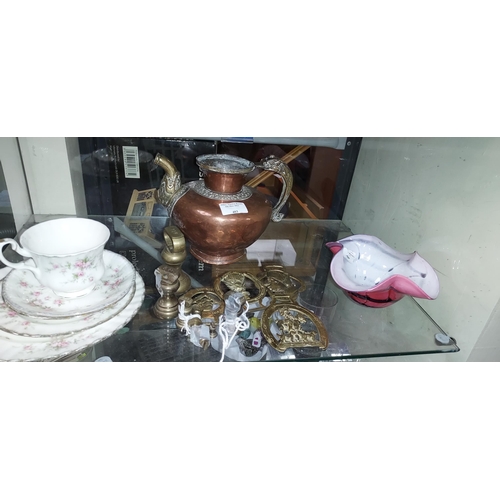 403 - Selection Of Brassware Including A Teapot No Lid