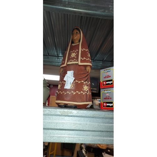 418 - Mexican Earthenware Lady Figurine