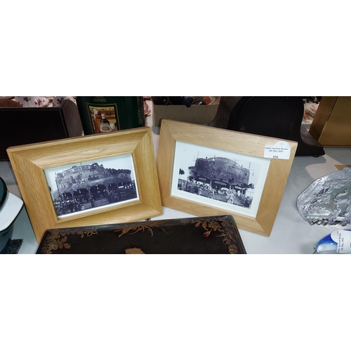 456 - 2 Framed Vintage Fairground Speedway Photo'S