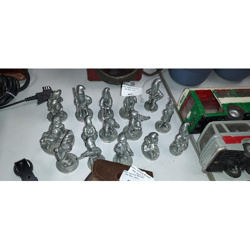 464 - Set Of 15 Pewter Gnome Figures