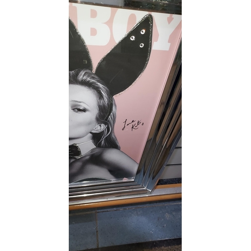 118 - Framed Picture Of Kate Moss Dressed As Playboy Bunny 65X55Cm