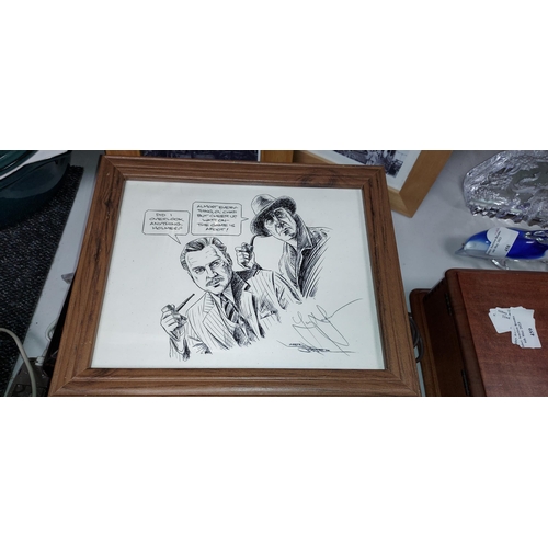 448 - 2 Framed Prints The Strand Magazine/Sherlock Holmes + Lithograph Signed By Larry Gosser