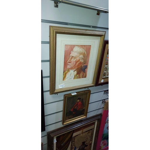 111 - Framed Antique Watercolour Of A Gentleman