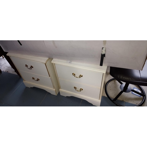 38 - Pair Of White Bedside Cabinets