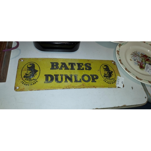 478 - Small Bates And Dunlop Enamel Sign