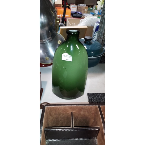 482 - Green Glass Bottle With White Lining