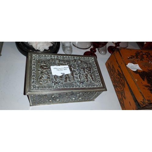 506 - Metal Neo Classical Patterned Box