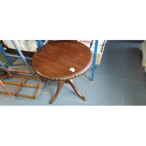 58 - Small Round Piecrust Edge Side Table