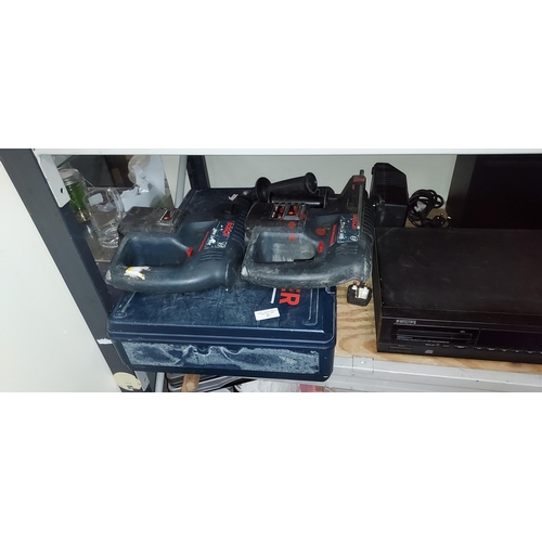 87 - 24V Bosch Hammer Drill Working Plus One Other Batteries Untested